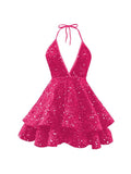 Short Homecoming Dress Sparkly Glitter Sequins A Line Mini Homecoming Dresses HZ1022