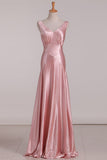 Vintage Mermaid V Neckline Pink Satin Long Prom Dresses Party Evening Dress HZ1022