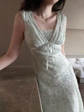 Beautiful Light Green Sleeveless Lace Elegant Birthday Party Homecoming Dress HZ1022