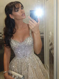 Shiny White Strappy V-Neck Beaded A-Line 17th Birthday Homecoming Dress HZ1022