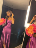 Gorgeous Pink Split Front Mermaid Prom Dress Birthday Outfits HZ1022