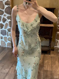 Elegant Blue Rose Strapless Multi-Layer Bias-Cut Skirt Chiffon Prom Dress HZ1022