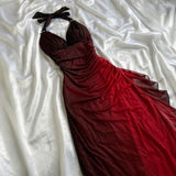 Beautiful Halter Birthday Party Dresses Red Prom Dresses HZ1022