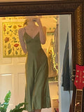 Simple A line Straps Party Dresses Green Prom Dresses HZ1022