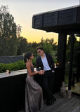 Simple A line Straps Party Dresses Long Prom Dresses HZ1022