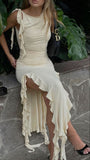 A line Champagne Evening Party Dress Long Prom Dress HZ1022