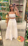 A line 2 Pieces Lace Evening Party Dress Long Prom Dress HZ1022