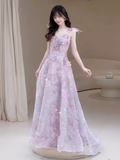 Luxury A line Off The Shoulder Floral Prom Dress Long Prom Dresses HZ1022