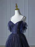 Beautiful Spaghetti Strap Evening Party Dress Grape Prom Dresses HZ1022