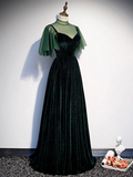 Elegant A-Line Green Evening Dress Long Prom Dress HZ1022