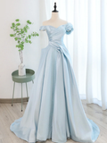 A line Off Shoulder Formal Evening Dress Prom Dresses HZ1022