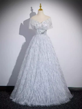 A line Off The Shoulder Evening Party Dress Sleeveless Prom Dress HZ1022