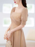 Sexy A Line Square Party Dress Knee Length Prom Dress HZ1022