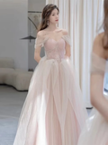 Sexy A Line Cap Sleeves Party Dress Pink Prom Dress HZ1022