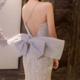 Sexy Mermaid Straps Party Dress Sequin Long Prom Dress HZ1022