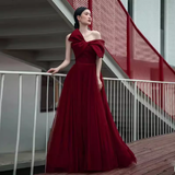 Sexy A line Party Dresses Strapless Red Prom Dresses HZ1022
