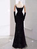 Mermaid Long Prom Dress New Arrival Sexy Black Slit Evening Dress HZ1022