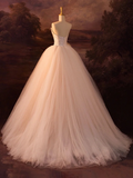 Beautiful A-Line Strapless Tulle Long Prom Dress Evening Dress HZ1022
