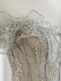 Pretty A line Off The Shoulder Sequin Long Evening Party Dress Prom Dresses HZ1022