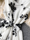 A line flowers short dress summer dress HZ1022