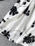 A line flowers short dress summer dress HZ1022