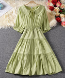 Cute A line dress short sleeve dress summer dress HZ1022