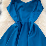 Simple V-neck Long Dresses, A-line Spaghetti Straps Party Dresses HZ1022