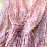 Cute V-neck Short Dresses, A-line Long Sleeve Dresses HZ1022